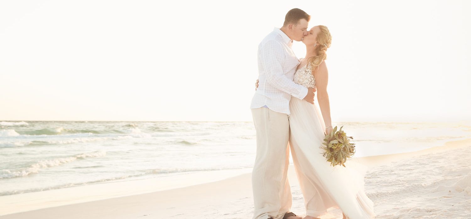 Married Couple with Destin Florida Sunset in the Background