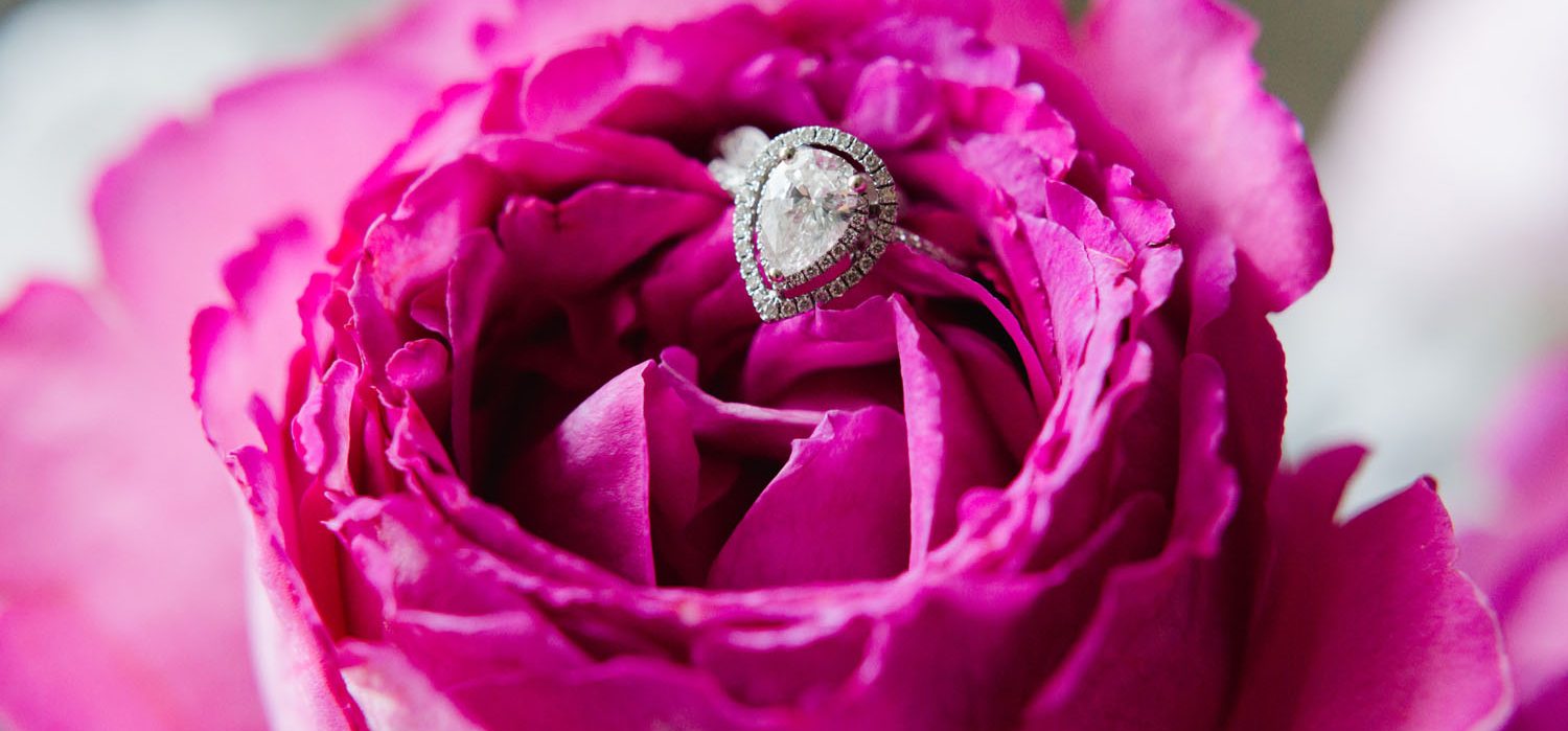 Wedding Ring in a Bright Hot Pink Flower Island Sands Beach Weddings